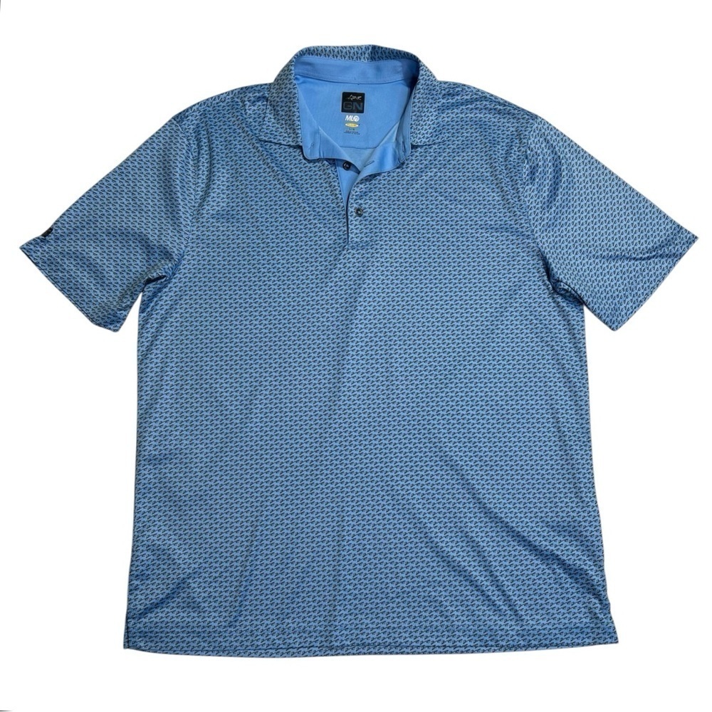 Greg Norman Collection Blue Polo Shirt with Paper‎ plane  Pattern